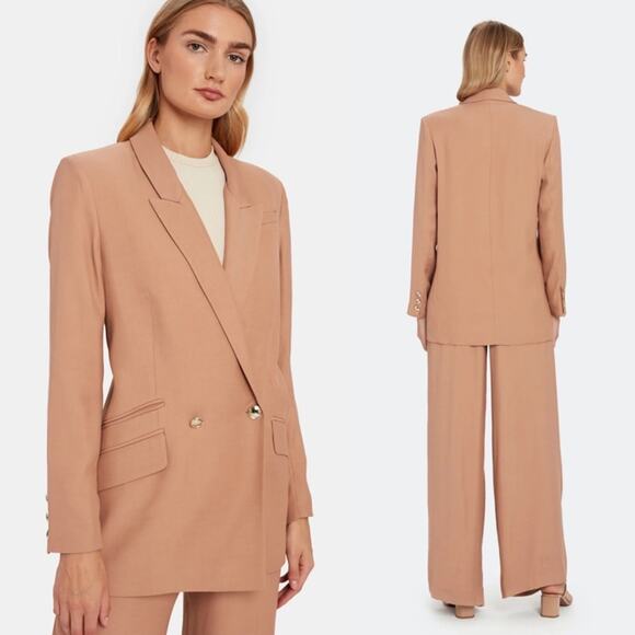 IRO Adelie Oversized Button Front Blazer Jacket In Old Pink Neutral Size 36 - Picture 2 of 6